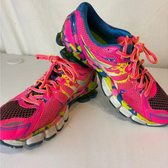 Asics Gel Sendai 2 Womens Size 8.5 Running Shoes Pink blue - Picture 2 of 7